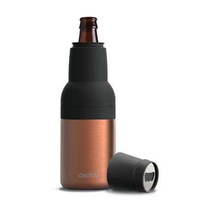 Asobu Frosty Beer 2 Go Chiller Bottle and Can Cooler 2 Pack Copper and Silver