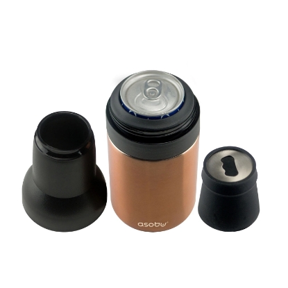 Asobu Frosty Beer 2 Go Chiller Bottle and Can Cooler 2 Pack Copper and Silver