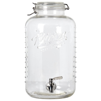 Mason Craft & More Drink Dispenser with Stainless Steel Spigot and Galvanized Metal Stand 10 Liter