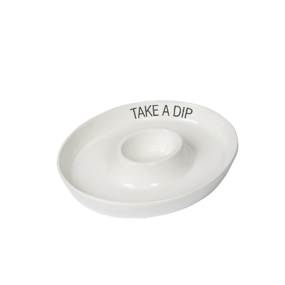 Take a Dip White Oval Chip and Dip Platter 16.5"