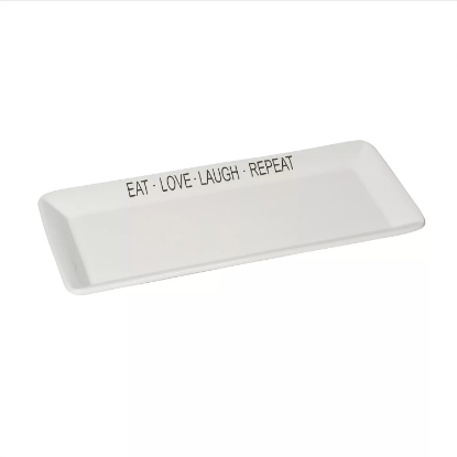 Eat Love Laugh Repeat White Rectangular Platter 21