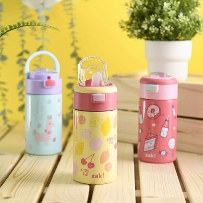 Zak Designs 15 oz Vacuum Insulated Stainless Steel Water Bottle Set 3 Pack Assorted Colors