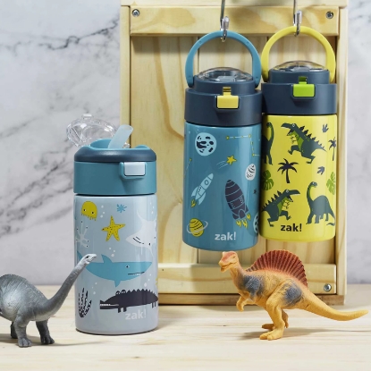 Zak Designs 15 oz Vacuum Insulated Stainless Steel Water Bottle Set 3 Pack Assorted Colors