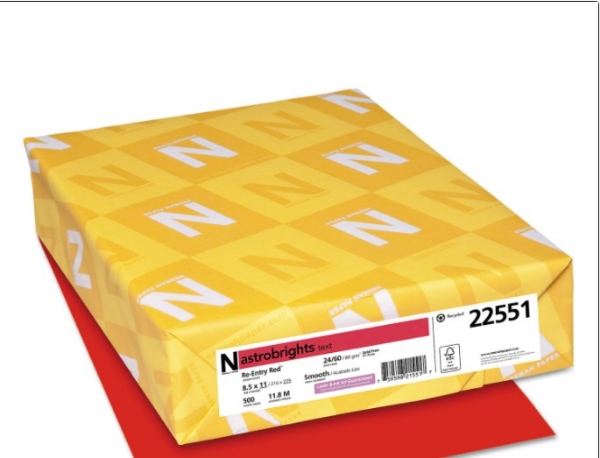 Astrobrights Color Paper 8.5 x 11 24 lb 89 gsm 500 Sheets Choose a Color
