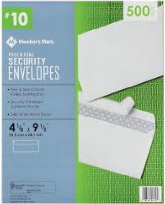 Member's Mark Envelope 10 Peel and Seal 500 ct