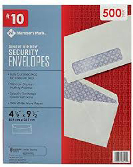 Member's Mark Security Envelope 10 Single Window 500 ct