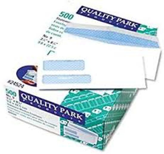 Quality Park Double Window Envelopes 8 5 8 Security Tint Gummed 500 Count