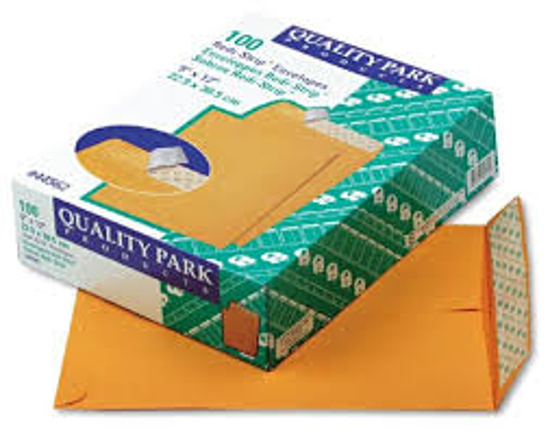Quality Park Redi Strip Catalog Envelope 9 x 12 Brown Kraft 100 Count