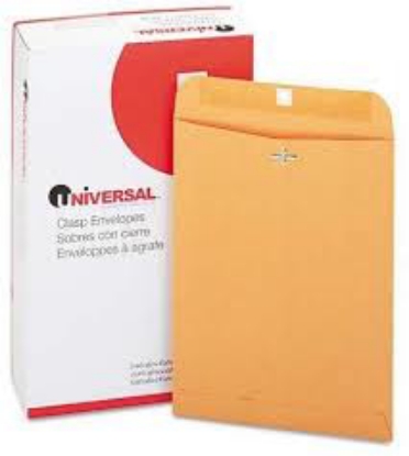 Universal Kraft Clasp Envelope Center Seam 28 lb Brown Kraft 100 Box Various Sizes