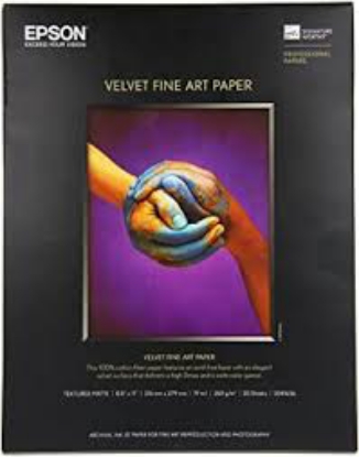 Epson Velvet Fine Art Paper 8 1/2 x 11 White 20 Sheets Pack
