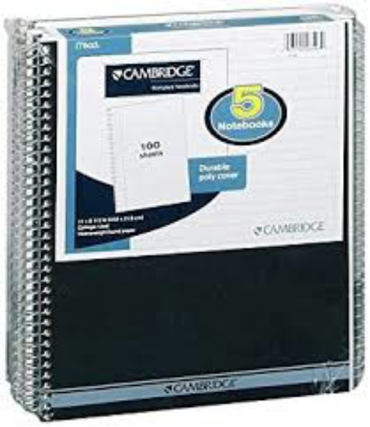Mead Cambridge Notebooks 5/100 sheet Pack