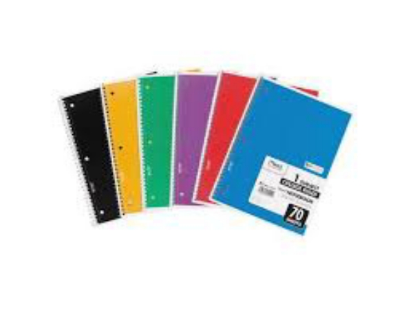 Mead Spiral Bound Notebook College Rule 8 x 10 1/2 White 1 Subject 70 Sheets Pad