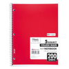 Mead 5 Subject Notebook College Rule 8 1/2 x 11 White 200 Sheets per Pad