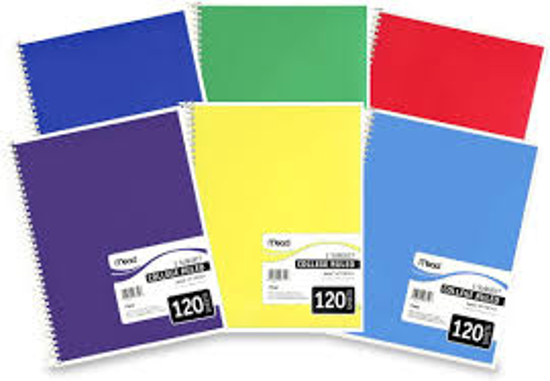 Mead Spiral Bound Notebook College Rule 8 1/2 x 11 White 120 Sheets per Pad