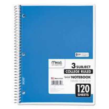 Mead Spiral Bound Notebook College Rule 8 1/2 x 11 White 120 Sheets per Pad