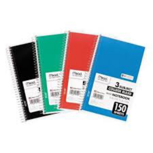 Mead College Ruled 3 Subject Spiral Notebook