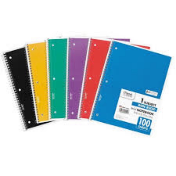 Mead Spiral Bound Notebook Wide Margin Rule 8" x 10 1/2" White1 Subject 70 Sheets Pad