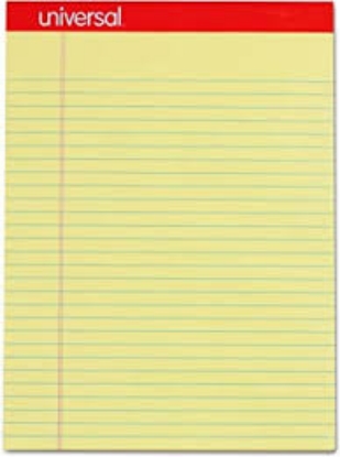 Universal Perforated Edge Writing Pad Legal Margin Rule Legal Canary 50 Sheet Pads 12pk