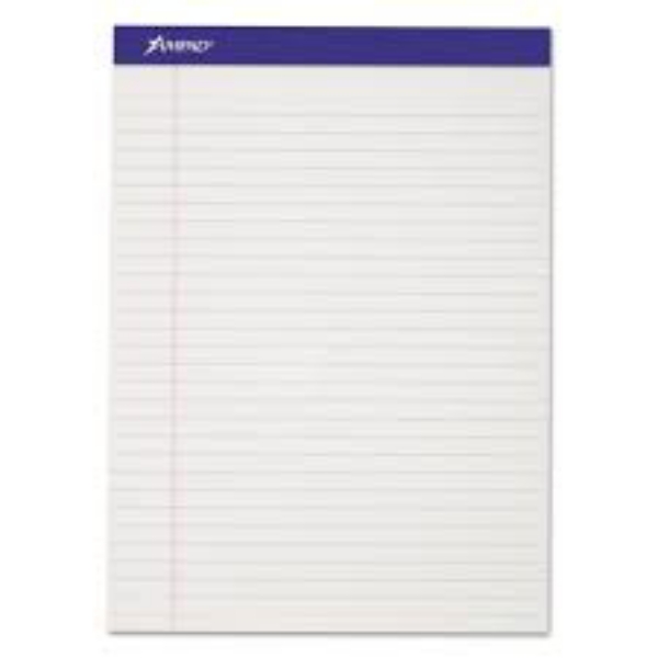 Ampad Evidence Perf Top Legal Rule Letter White 50 Sheet Pads Pack Dozen