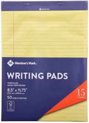 Members Mark Legal Pad Perforated White 15 Pack