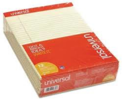 Universal Perforated Edge Writing Pad Legal Margin Rule Letter Canary 50 Sheet Pads 12pk