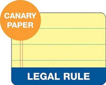 TOPS Docket Writing Tablet 8 1/2 x 11 3/4 Legal Rule Canary 50 Sheets 6 Pack