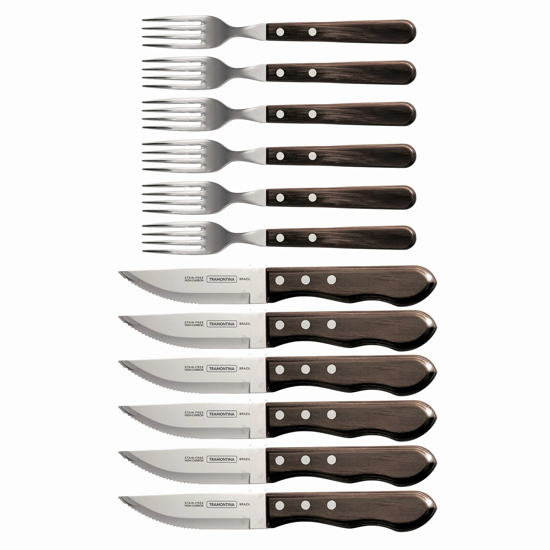 12 Piece Porterhouse Steak Knife and Fork Set