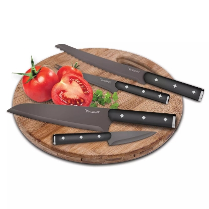 Tomodachi 12 Piece Titanium-Coated Black Cutlery Set