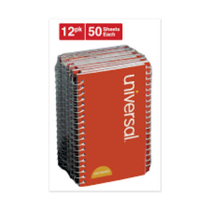 Universal Wirebound Memo Book Narrow Rule 3 x 5 White 50 Sheets 12 Pack