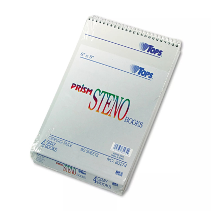TOPS Spiral Steno Notebook Gregg Rule 6 x 9 Gray 4 80 Sheet Pads Pack
