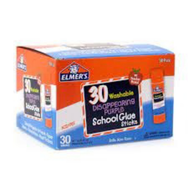Elmer's Washable and Disappearing Glue Sticks Purple 30 ct