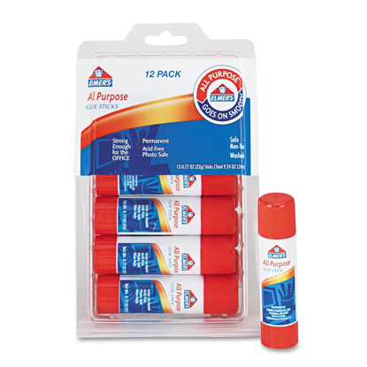 Elmer's All Purpose Permanent Glue Sticks 12 pk