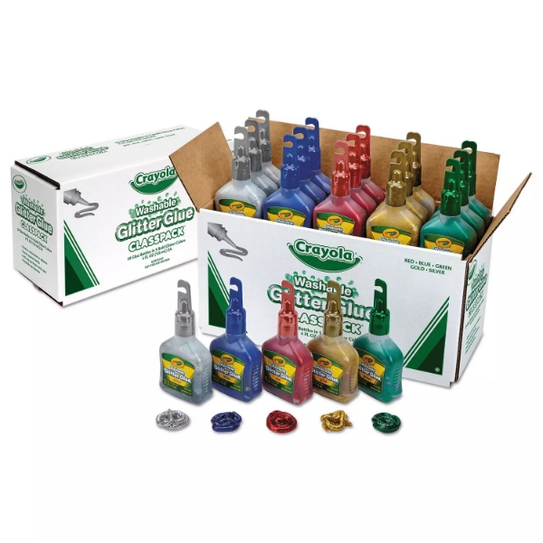Crayola Glitter Glue Classpack 4 oz Liquid Arts Crafts Glue 20 per Set