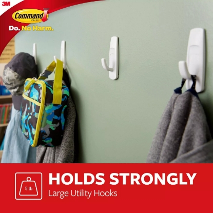 Command Large Utility Hooks White 12 Hooks 18 Strips