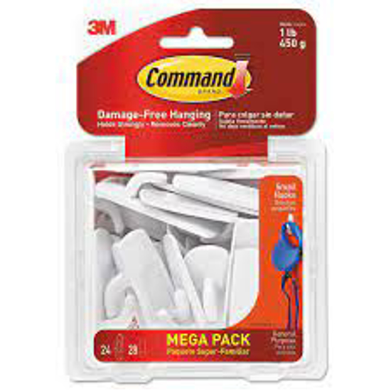 Command Hooks Small 1lb Capacity White 24 Hooks  28 Strips