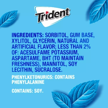 Trident Original Flavor Sugar Free Gum 14 pieces 15 pk