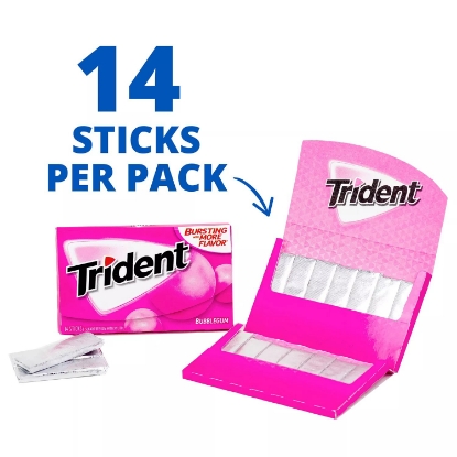 Trident Bubblegum Sugar Free Gum 14 pieces 15 pk