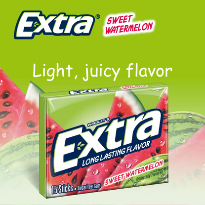 Extra Sweet Watermelon Sugar-Free Gum 15 ct 12 pks