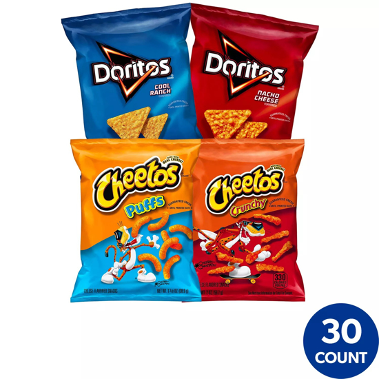 Doritos and Cheetos Mix Snacks Variety Pack 30 pk