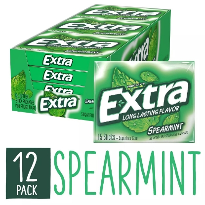 Extra Spearmint Sugar Free Chewing Gum 15 ct 12 pks