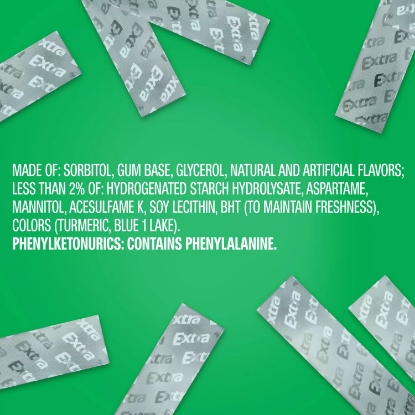Extra Spearmint Sugar Free Chewing Gum 15 ct 12 pks