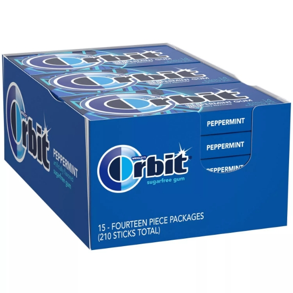 Orbit Peppermint Sugar-Free Gum 14 ct 15 pks