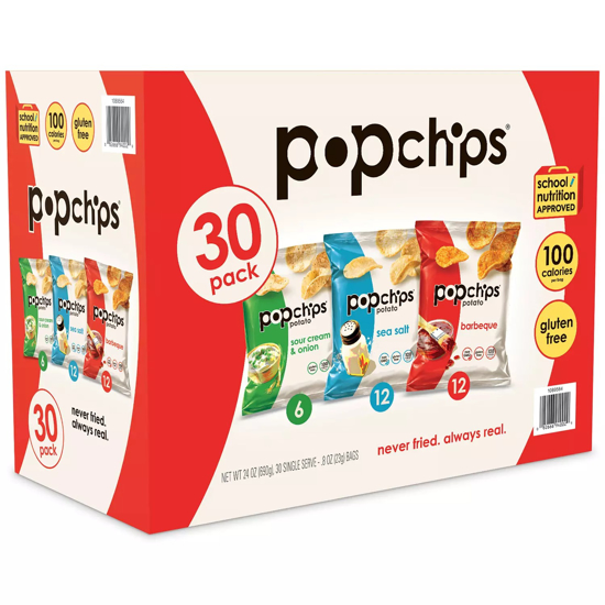 Popchips Variety Box 0.8 oz 30 ct