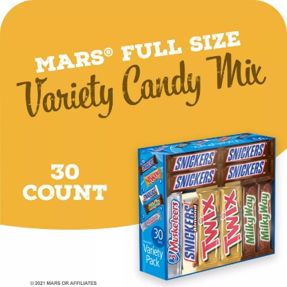 Snickers, Twix, Milky Way & 3 Musketeers Assorted Candy Bars 30 ct