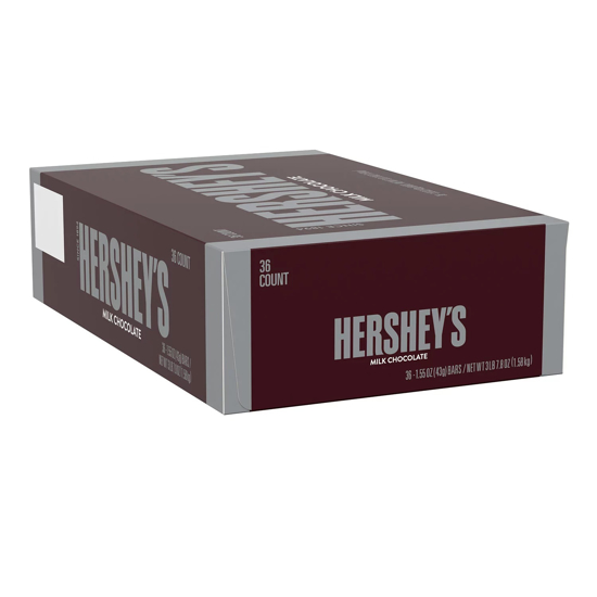 Hershey's Milk Chocolate Candy Bars, Bulk 1.55 oz 36 ct