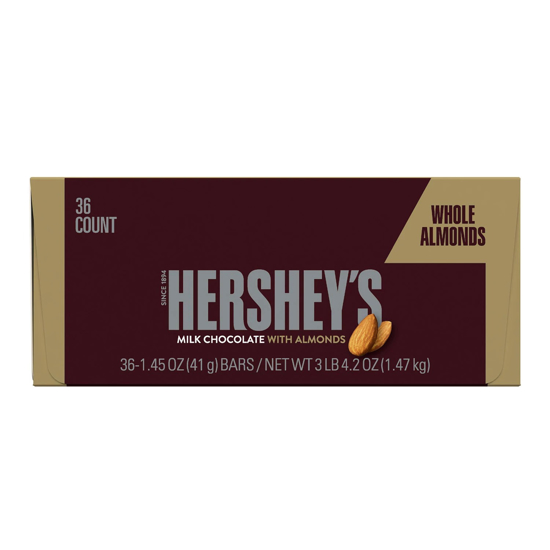 Hershey's Milk Chocolate with Almonds Bars 1.45 oz 36 ct