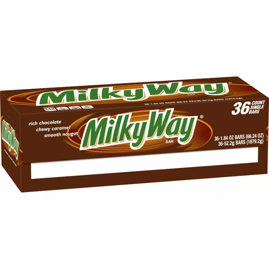 Milky Way Caramel Chocolate Full Size Candy Bars, Bulk Fundraiser 1.84 oz 36 ct