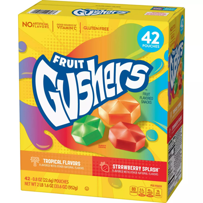 Gushers Strawberry Splash and Tropical Flavors  0.8 oz 42 ct
