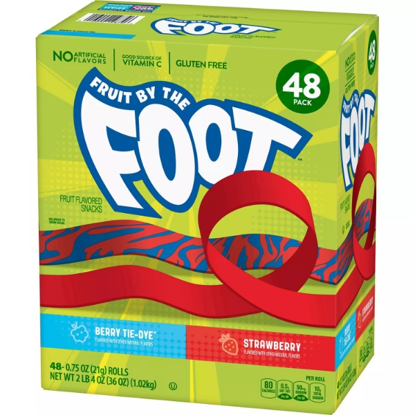 Picture of Fruit by the Foot Snacks, Berry Tie Dye and Strawberry Variety Pack 48 ct