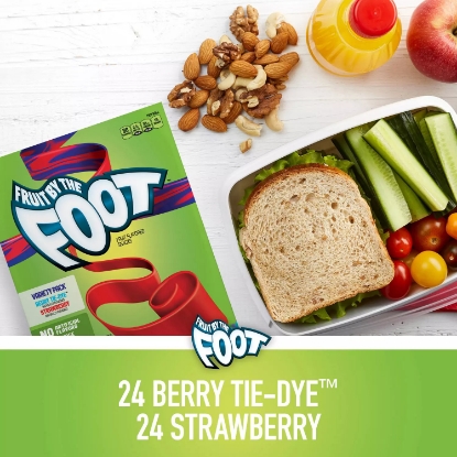 Fruit by the Foot Snacks, Berry Tie Dye and Strawberry Variety Pack 48 ct